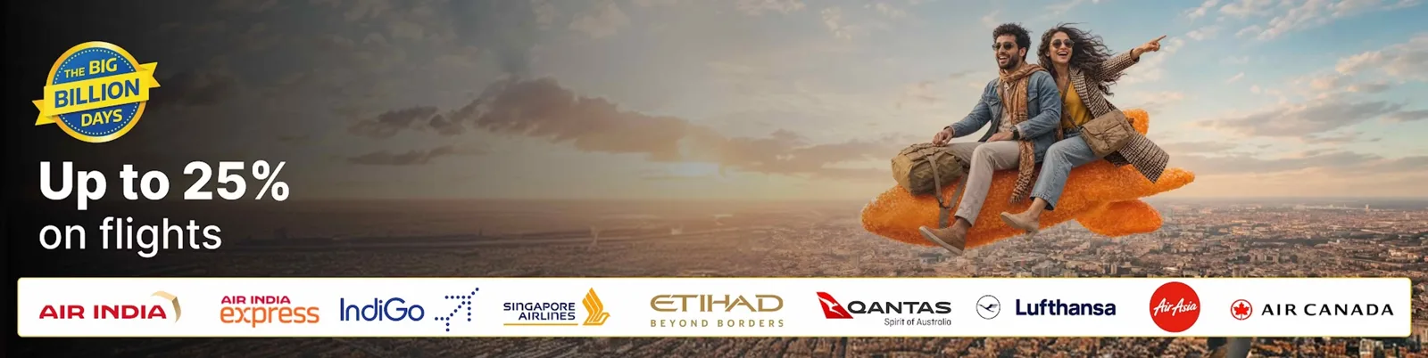 Up to 25% on flights