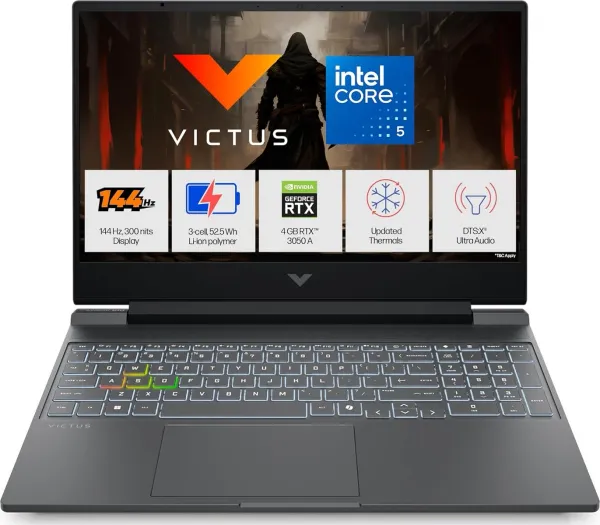 HP Victus 15-fa2500TX Gaming Laptop (Intel Core 5 210H/ 24GB/ 512GB SSD/ Win11/ 4GB RTX3050A)