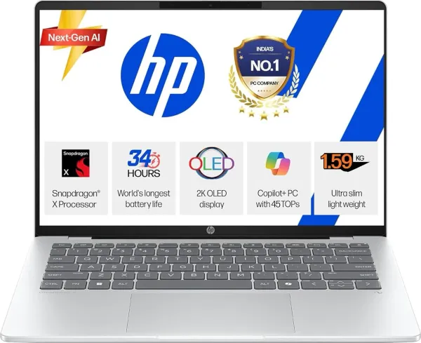 HP OmniBook 5 16-fb0001QU Laptop (Snapdragon X X1-26-100/ 16GB/ 1TB SSD/ Win11)