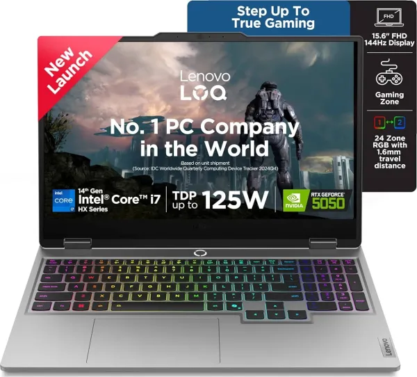 Lenovo LOQ 15IRX10 83JE00U6IN Gaming Laptop (14th Gen Core i7/ 16GB/ 1TB SSD/ Win11/ 8GB RTX 5050)