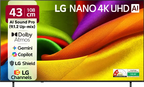 LG AI NANO NU87 43 inch Ultra HD 4K Smart LED TV (43NU870BPLA)