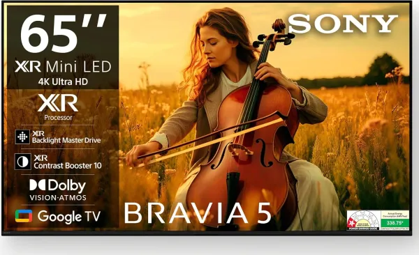 Sony Bravia 5 XR55A 65 inch Ultra HD 4K Smart Mini LED TV (K-65XR55A)