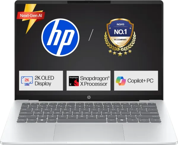 HP OmniBook 5 Next Gen AI 14-he0014QU Laptop (Snapdragon X Elite X1-26-100/ 16GB/ 512GB SSD/ Win11)