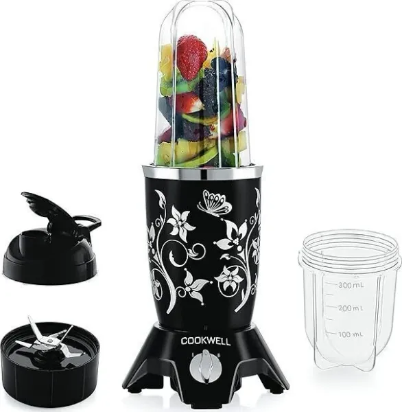 Cookwell Eiffel 2 Jars 600W Bullet Mixer Blender Grinder
