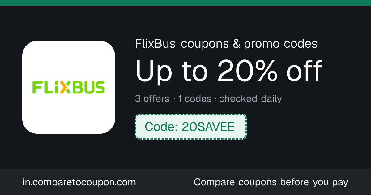 FlixBus Coupon Codes Oct 2026: Up to 20% Off | 3 Live Offers