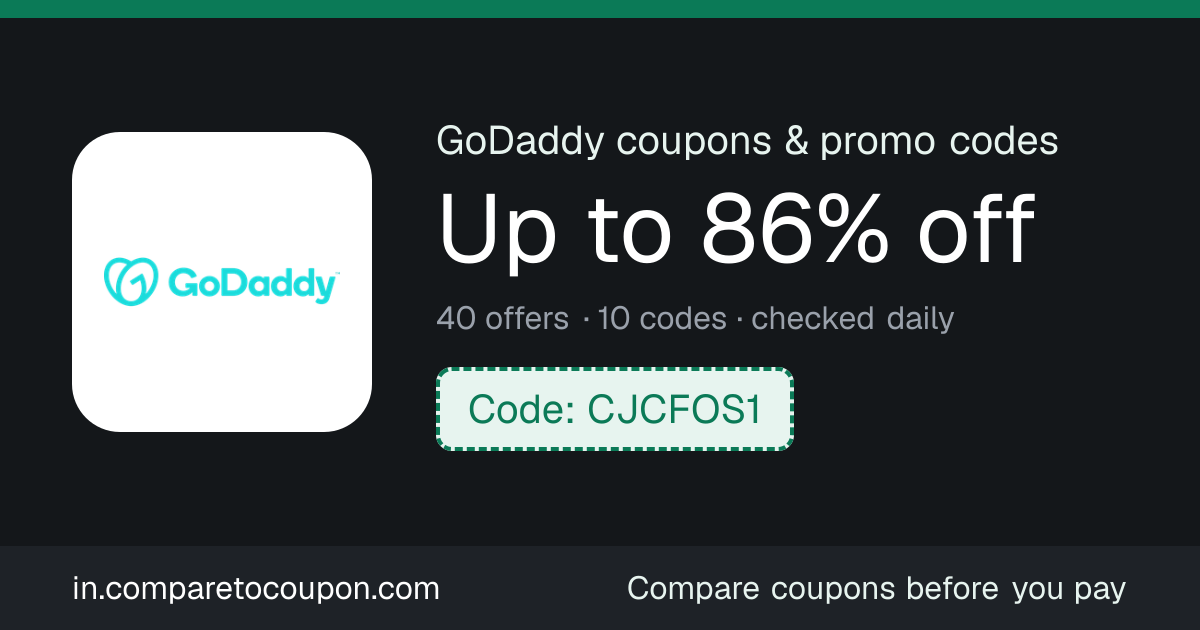 GoDaddy Coupon Codes Oct 2026: Up to 86% Off | 40 Live Offers